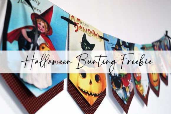 Download Vintage Victorian Halloween Bunting Flag - Victorian Collection