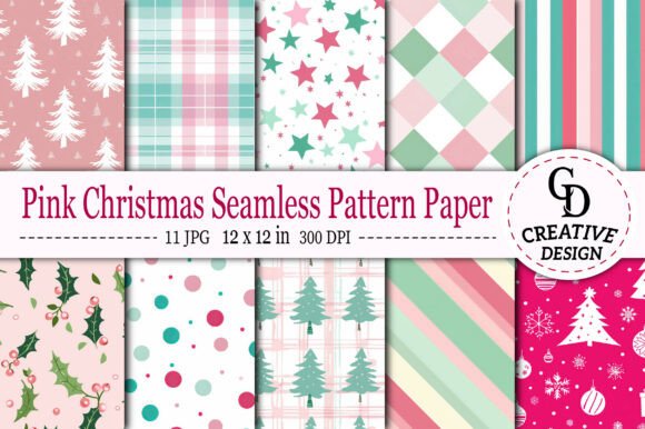 Download Pink Christmas Seamless Pattern Paper - Christmas seamless pattern Collection