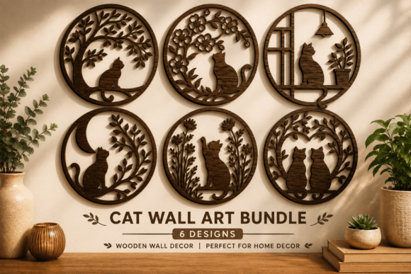 Download Cat Wall Art SVG,Laser Cut Bundle - Wall Collection