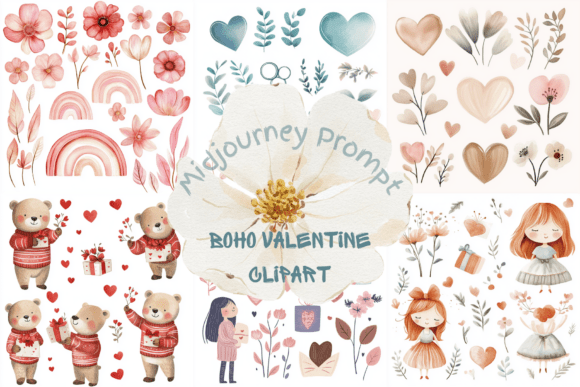 Download Prompt for Boho Valentine Clipart - Boho valentine clipart Collection