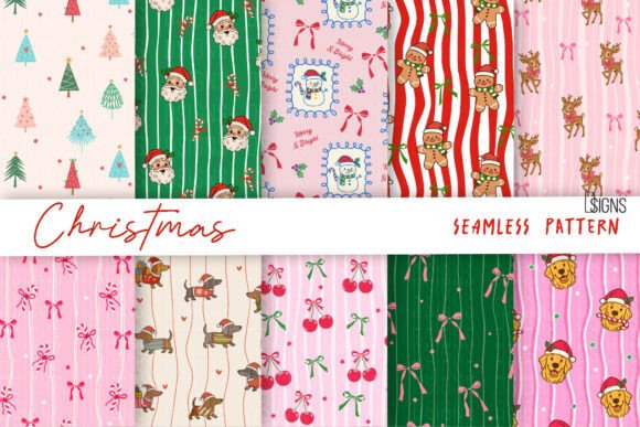Download Christmas Seamless Pattern Bundle Png - Christmas seamless pattern Collection