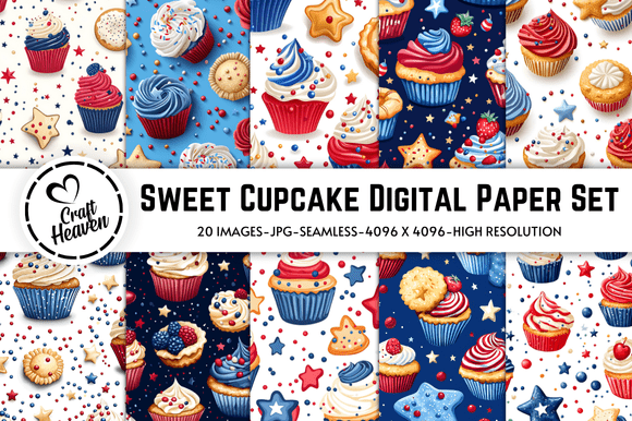 Download Sweet Cupcake Digital Paper Set - Digital paper set Collection