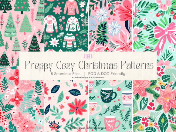 Download Preppy Pastel Christmas Seamless Pattern - Christmas seamless pattern Collection