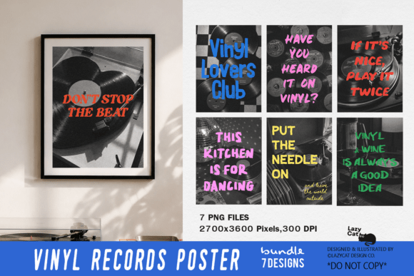 Download Vinyl Records Poster Wall Art Bundle - Wall Collection