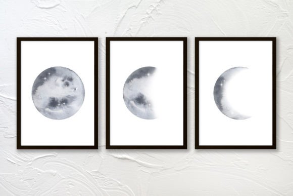 Download Moon Phase Wall Art Set of 3 Prints - Wall Collection