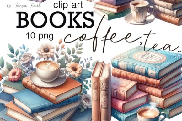 Download Coffee Cup and Books Clipart Bundle - Premium Resources
