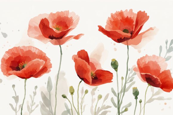 Download Red Watercolor Flower Background Wallpap - Wall Collection