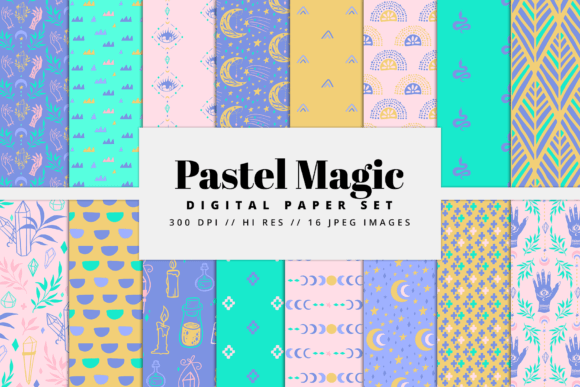 Download Pastel Magic Digital Paper Set - Digital paper set Collection