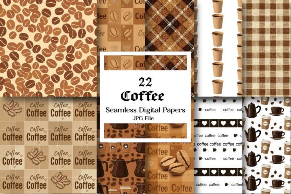 Download Coffee Digital Paper Set - Digital paper set Collection