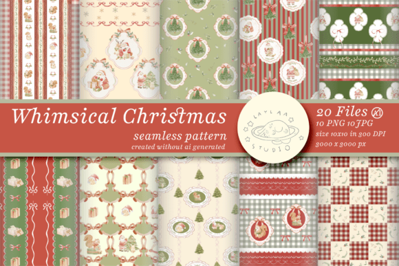 Download Whimsical Christmas Seamless Pattern - Christmas seamless pattern Collection