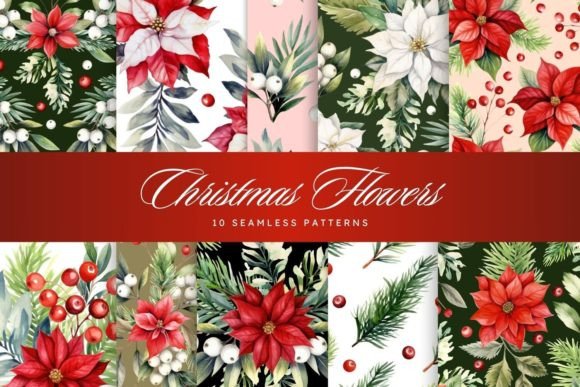 Download Watercolor Christmas Seamless Pattern Po - Christmas seamless pattern Collection