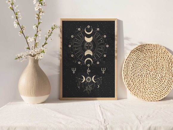 Download Celestial Moon Phase Printable Wall Art - Wall Collection